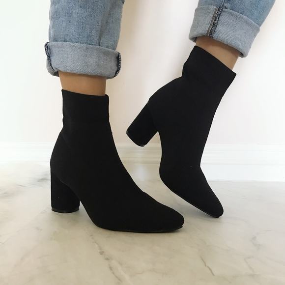 Rella Shoes - Stretchy Black Sock Boot
